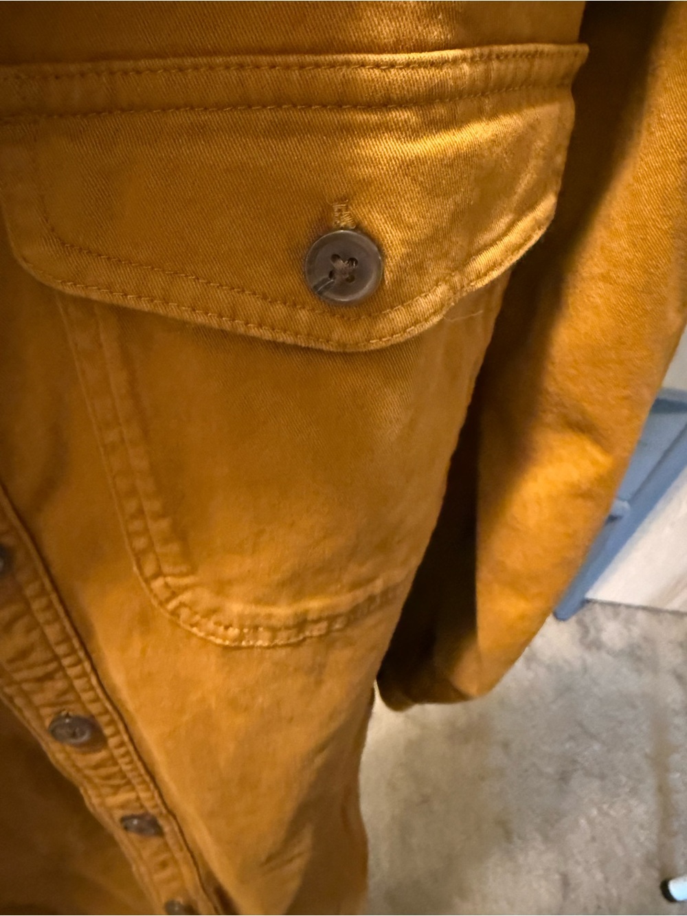 Lands' End Mustard Gold Lined Utility Shirt Jacket Men’s S Golden Pecan - Picture 4 of 7